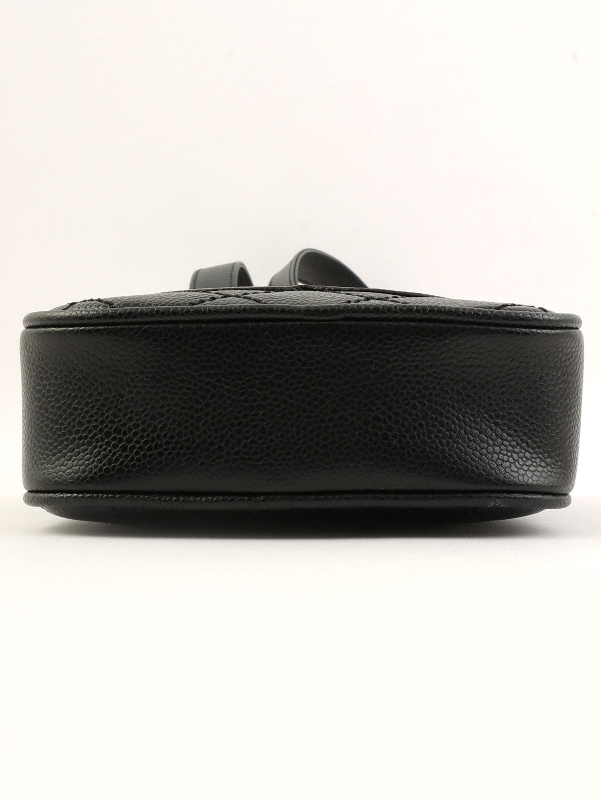 2005 Caviar Skin CC Mark Stitch Shoulder Bag Black