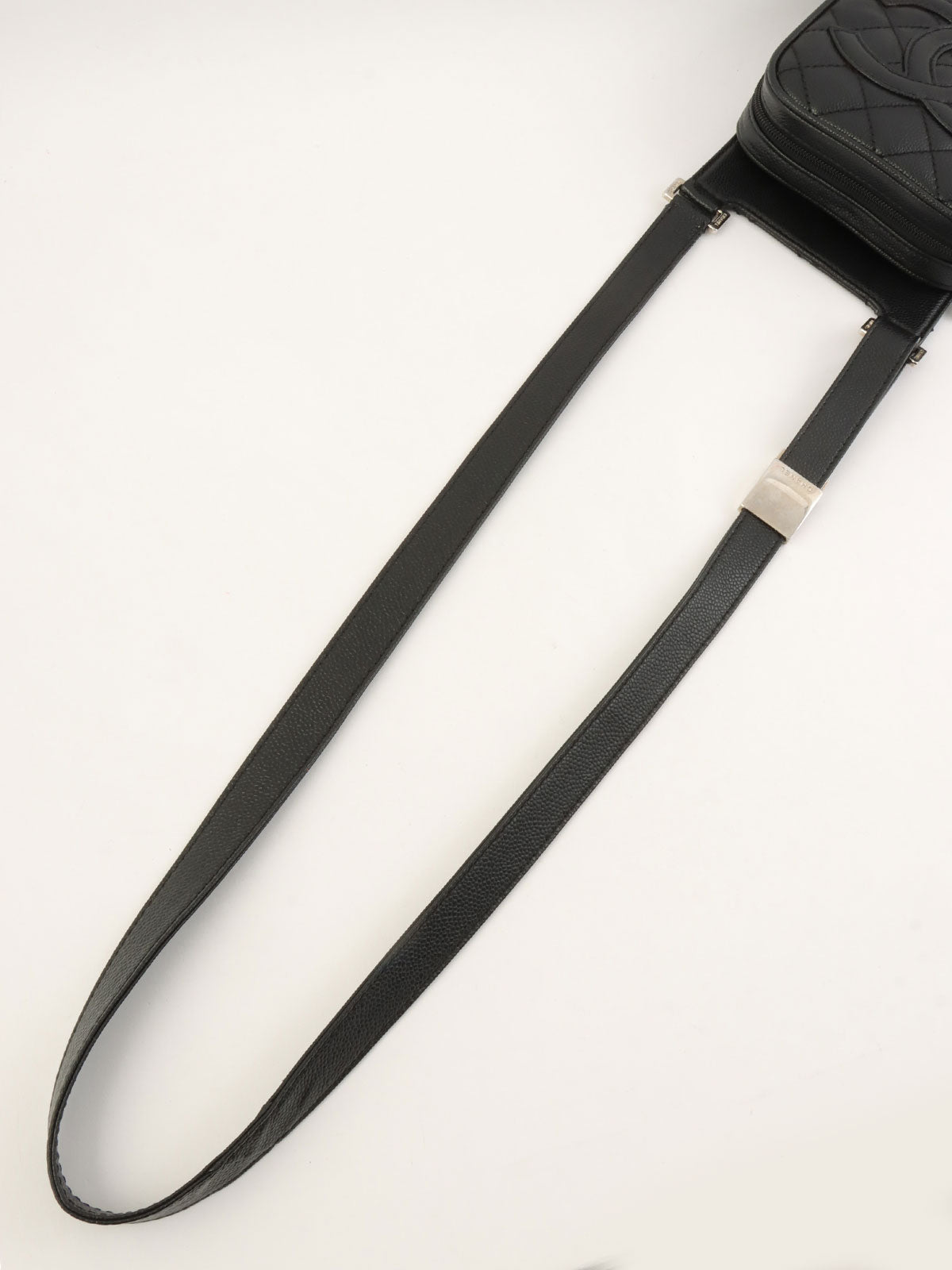 2005年頃製 キャビアスキンCCマークステッチショルダーバッグ ブラック