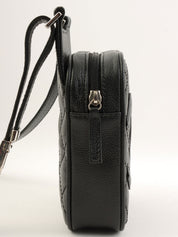 2005年頃製 キャビアスキンCCマークステッチショルダーバッグ ブラック