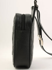 2005 Caviar Skin CC Mark Stitch Shoulder Bag Black