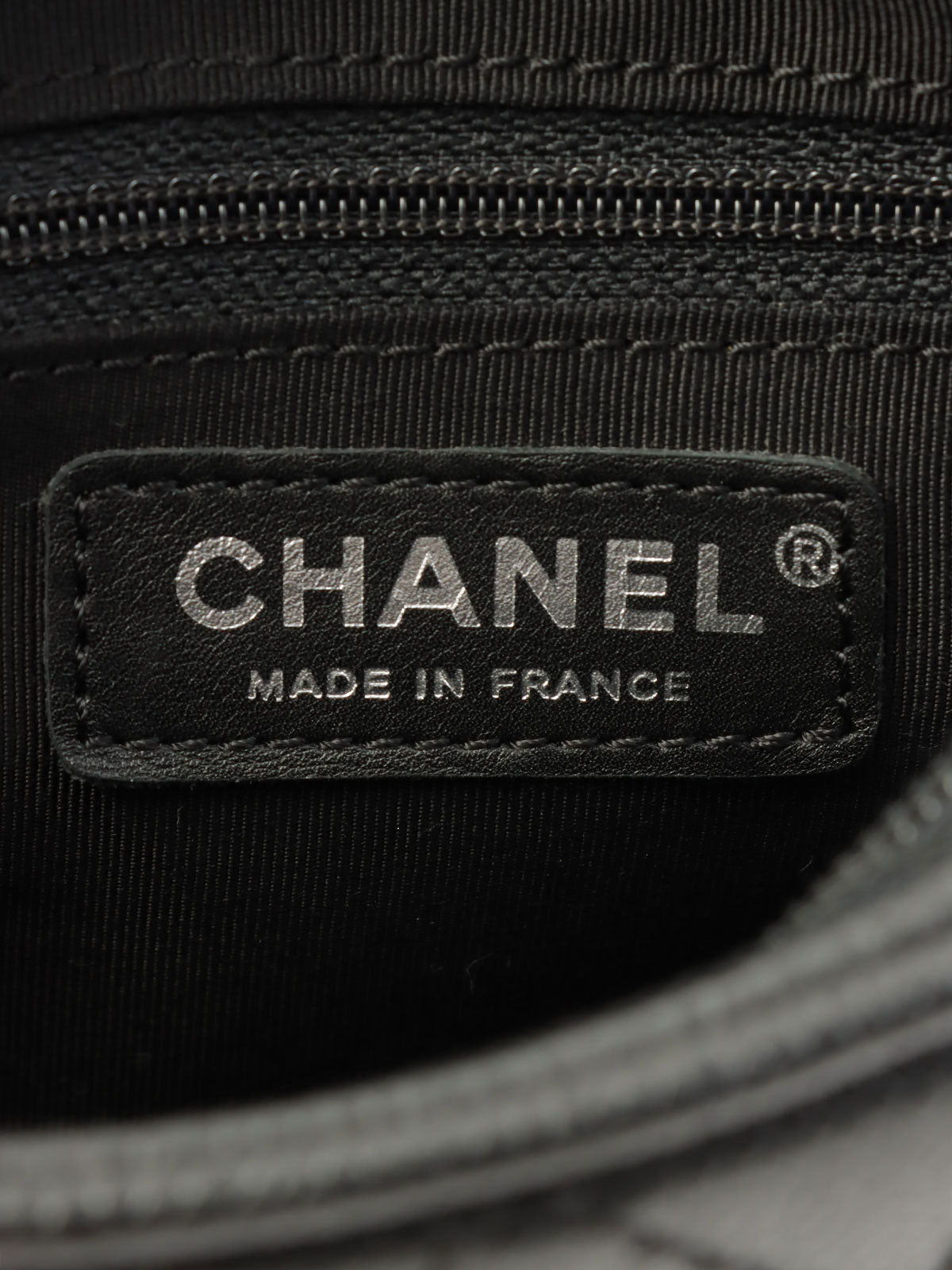 2005 Caviar Skin CC Mark Stitch Shoulder Bag Black