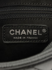 2005 Caviar Skin CC Mark Stitch Shoulder Bag Black