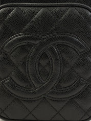 2005年頃製 キャビアスキンCCマークステッチショルダーバッグ ブラック