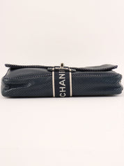 2004年頃製 スポーツラインCCターンロックパンチングレザーチェーンショルダーバッグ ネイビー