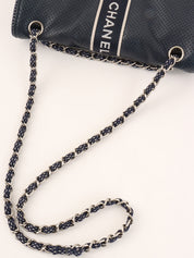 2004年頃製 スポーツラインCCターンロックパンチングレザーチェーンショルダーバッグ ネイビー