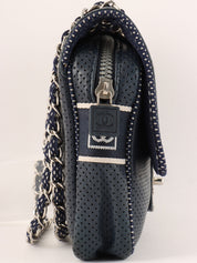 2004年頃製 スポーツラインCCターンロックパンチングレザーチェーンショルダーバッグ ネイビー