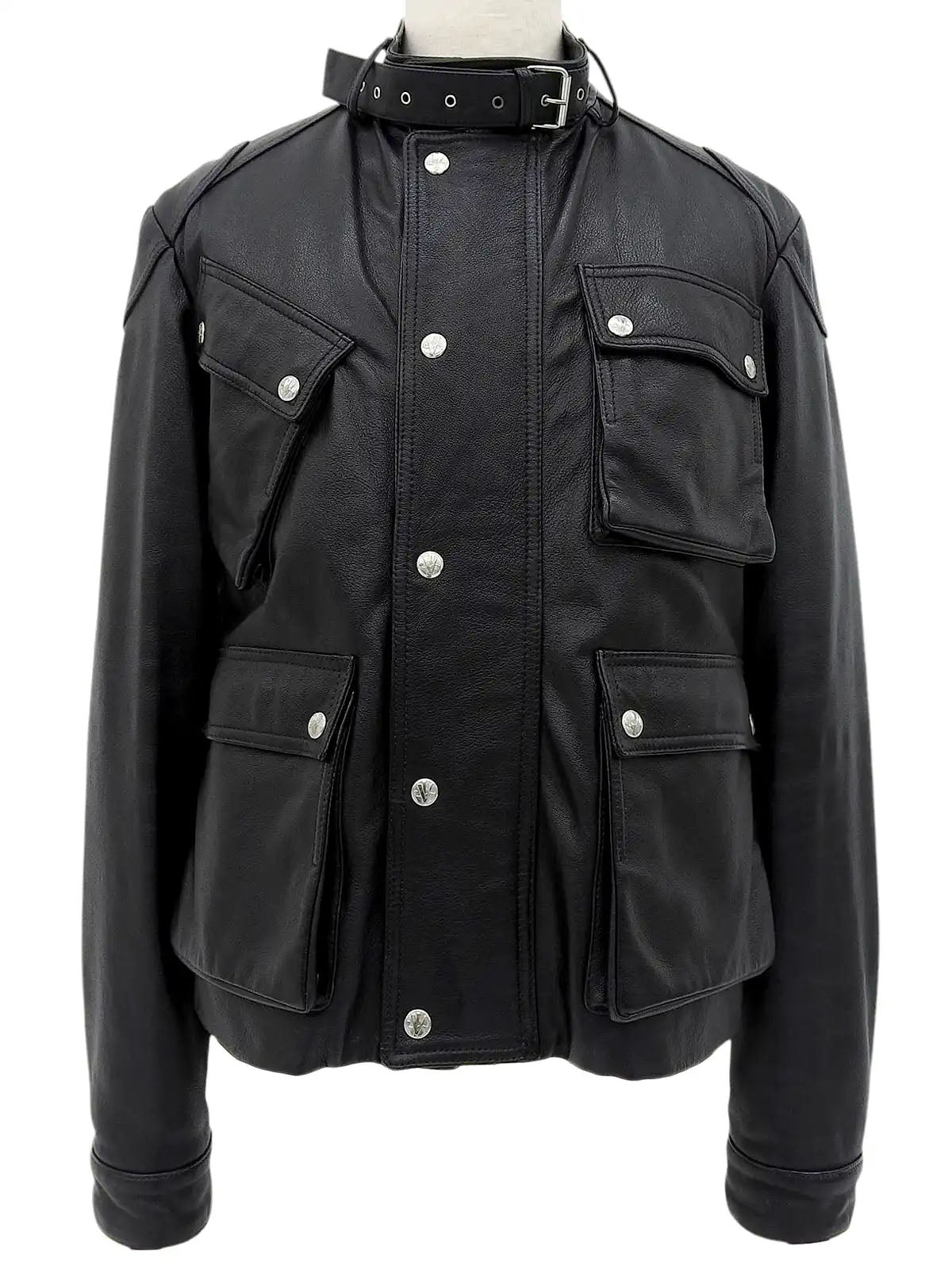 Logo Button Single Rider Jacket Black