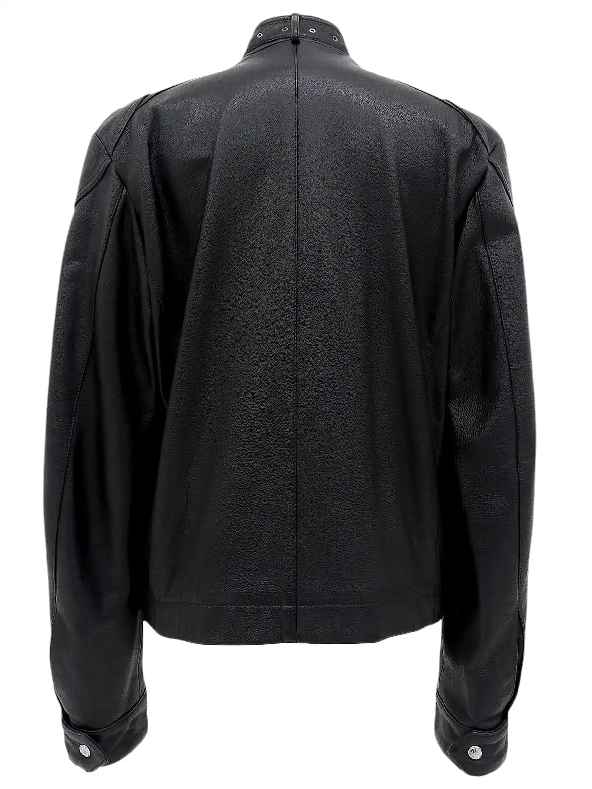 Logo Button Single Rider Jacket Black