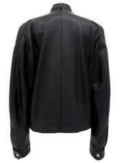 Logo Button Single Rider Jacket Black