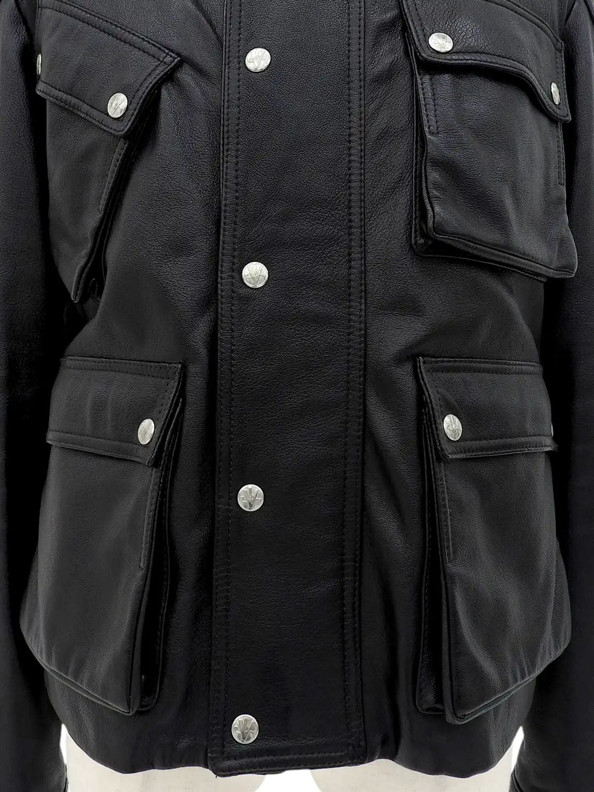 Logo Button Single Rider Jacket Black