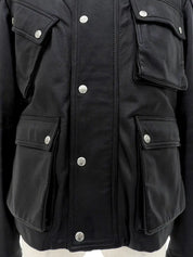 Logo Button Single Rider Jacket Black