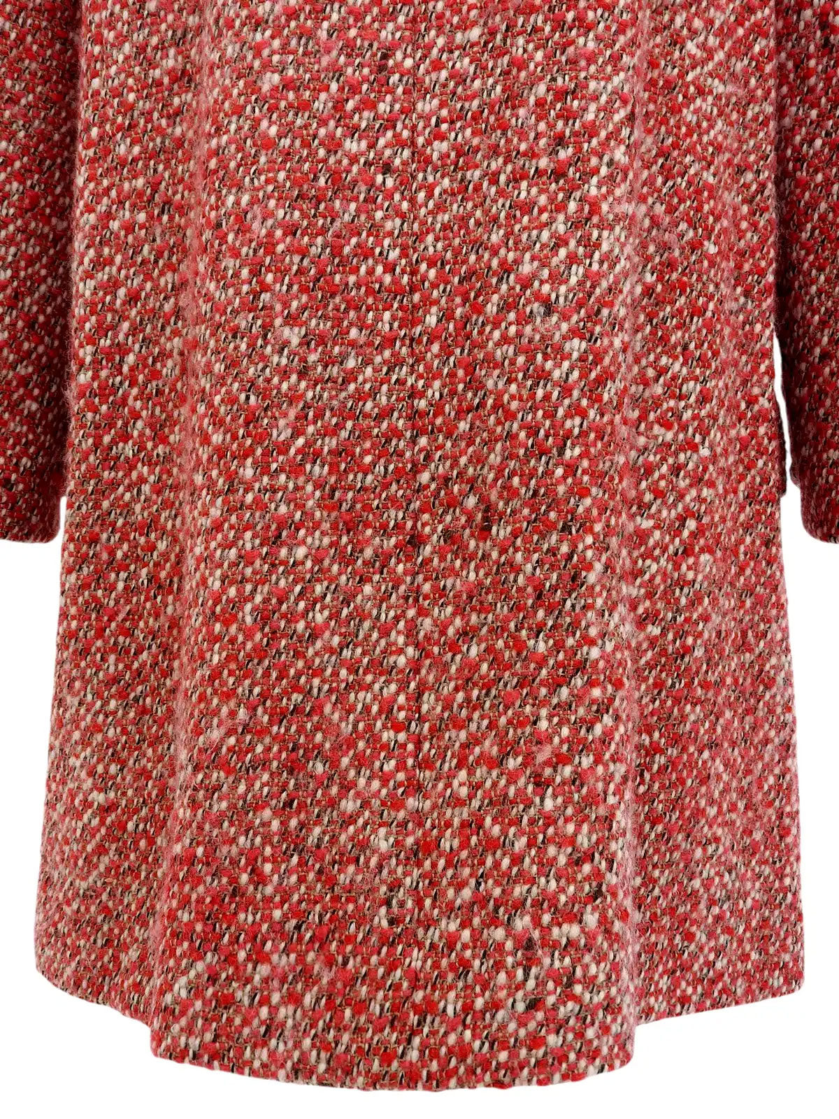 2001 Tweed CC Mark Button Long Coat in Red/Multi