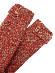 2001 Tweed CC Mark Button Long Coat in Red/Multi