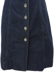 Denim CC Mark Button Short Sleeve Dress in Indigo