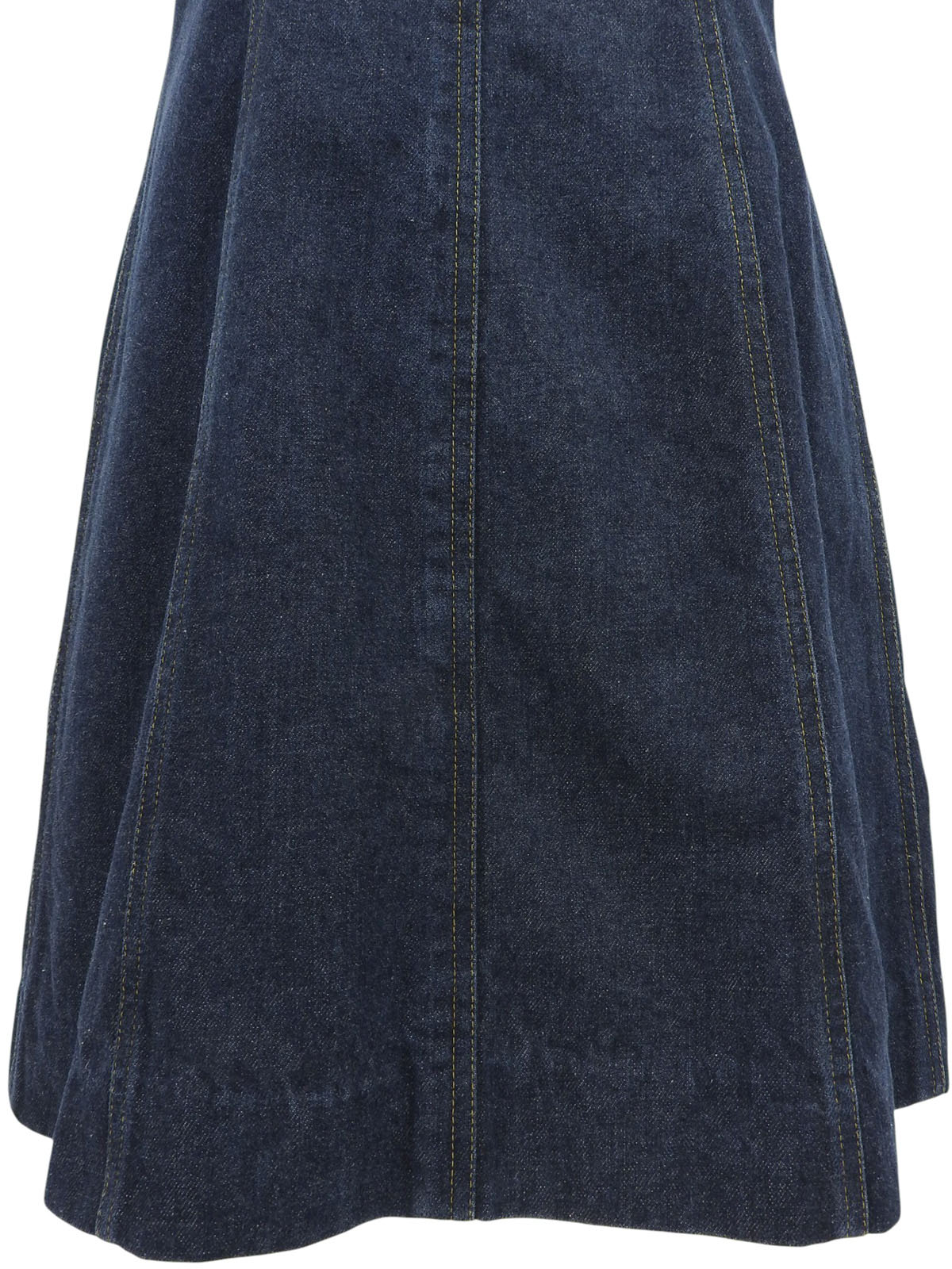 Denim CC Mark Button Half Sleeve Dress in Indigo