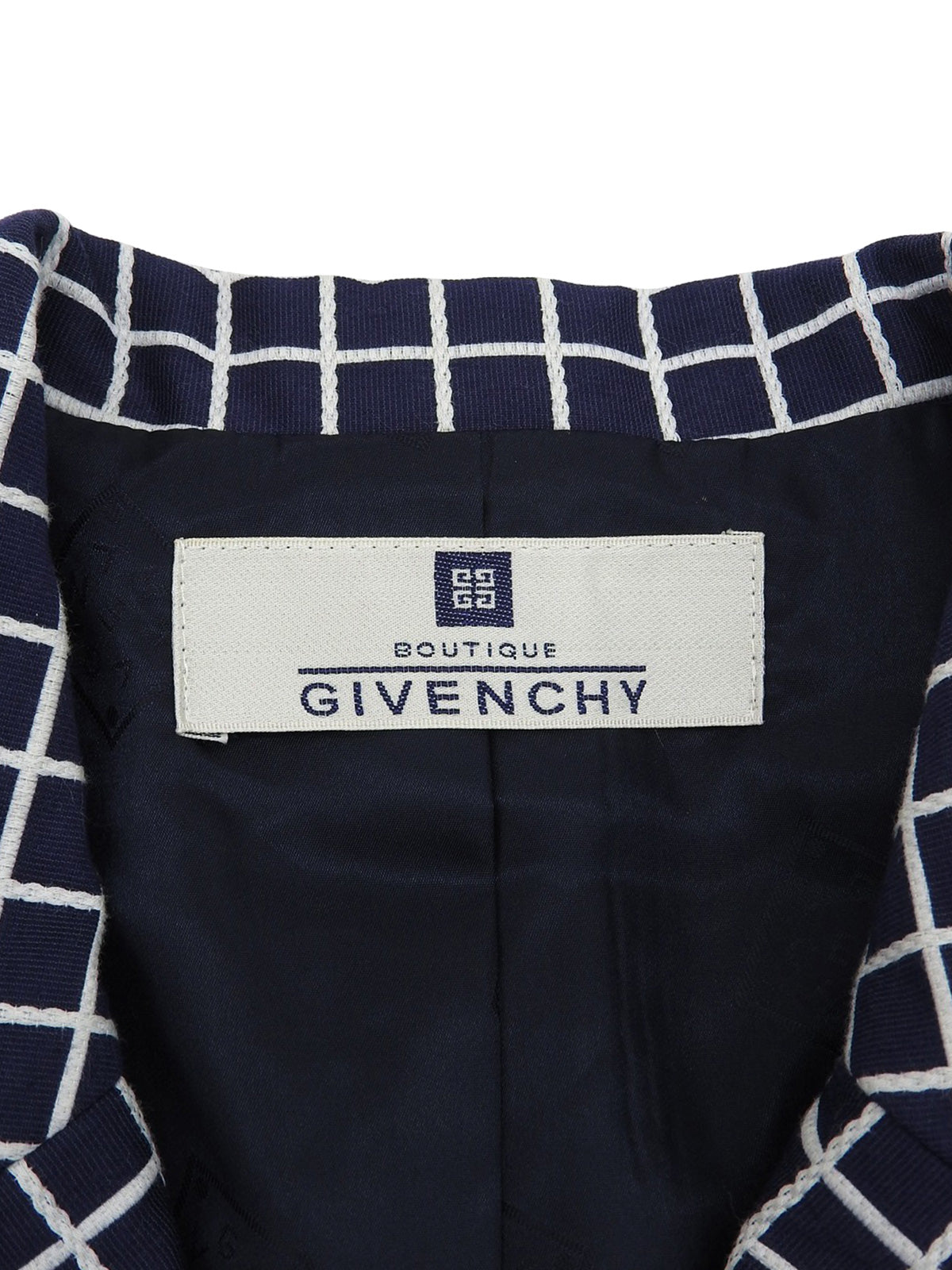 Check pattern jacket in navy/white