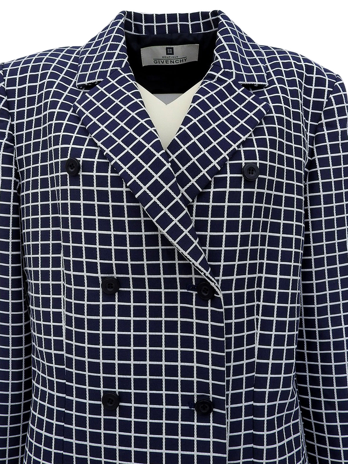 Check pattern jacket in navy/white