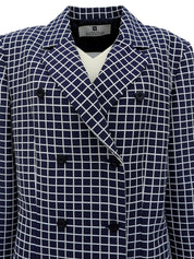 Check pattern jacket in navy/white