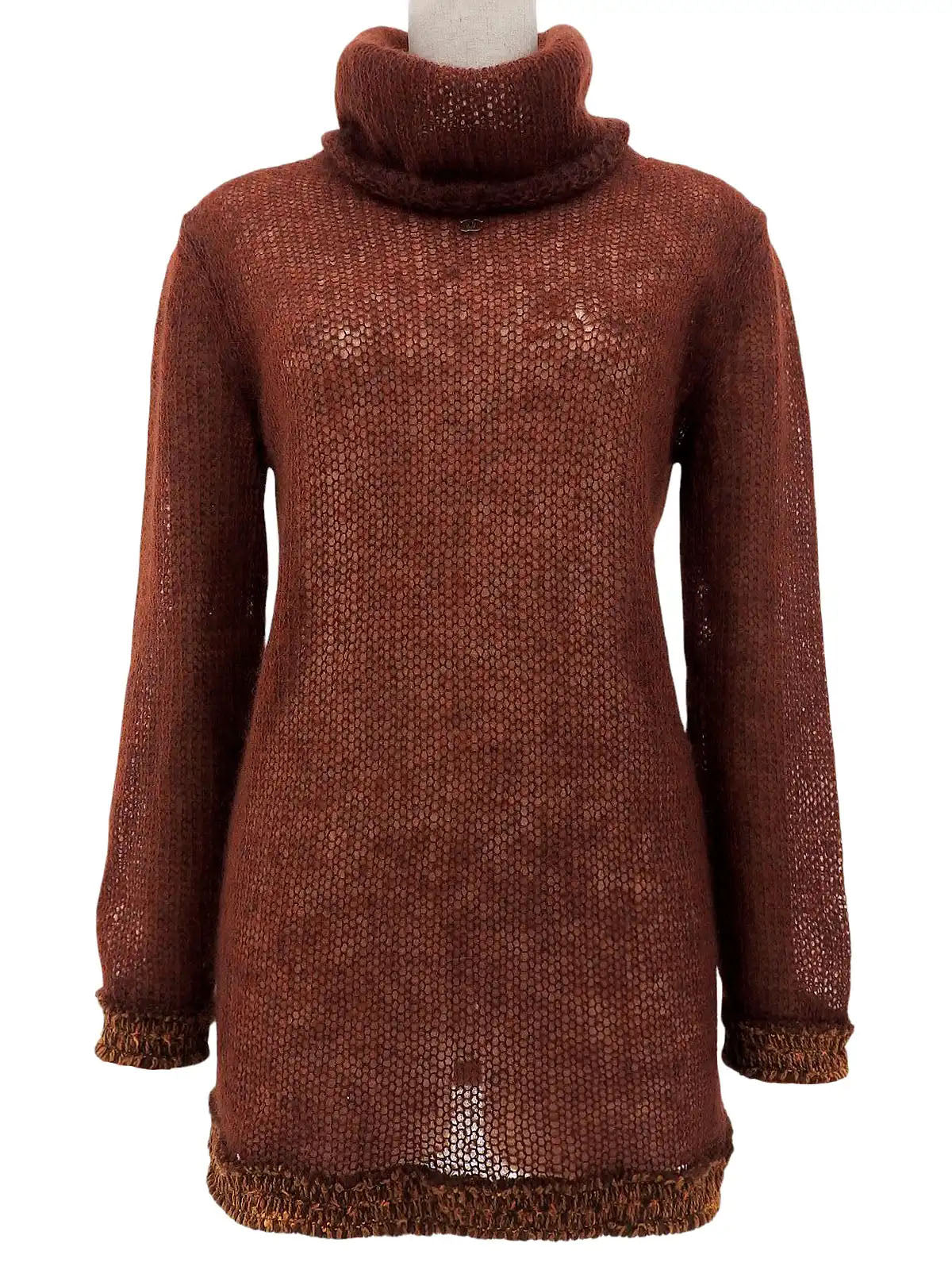 1998年製 モヘアCCマークプレートタートルネックニット ワインレッド