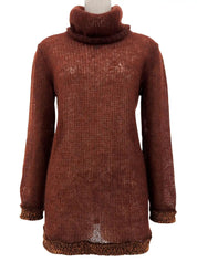 1998年製 モヘアCCマークプレートタートルネックニット ワインレッド