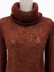 1998年製 モヘアCCマークプレートタートルネックニット ワインレッド