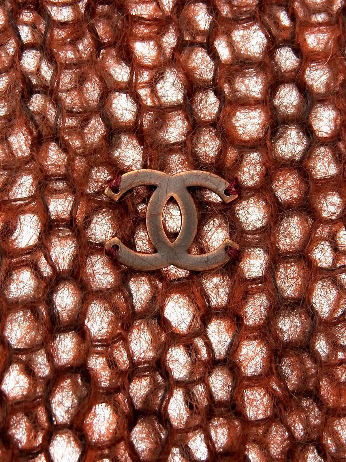 1998年製 モヘアCCマークプレートタートルネックニット ワインレッド