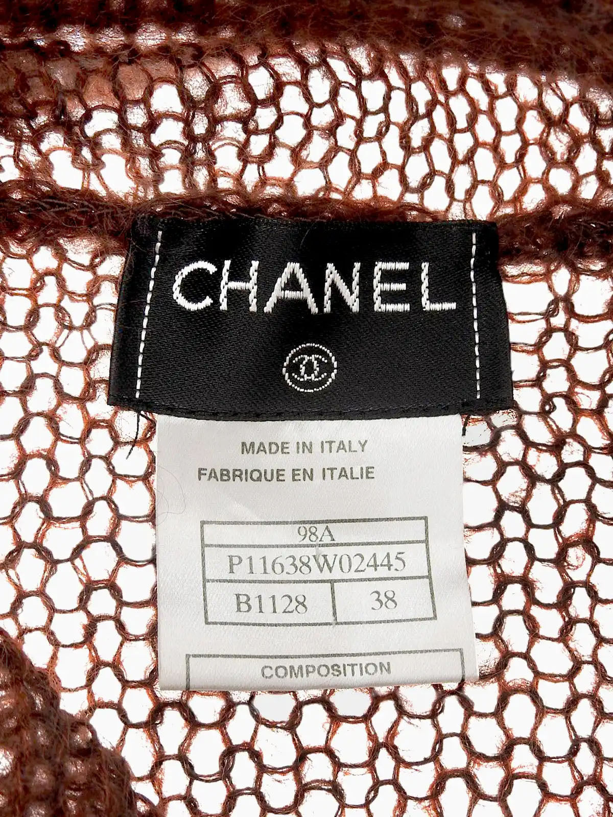 1998年製 モヘアCCマークプレートタートルネックニット ワインレッド