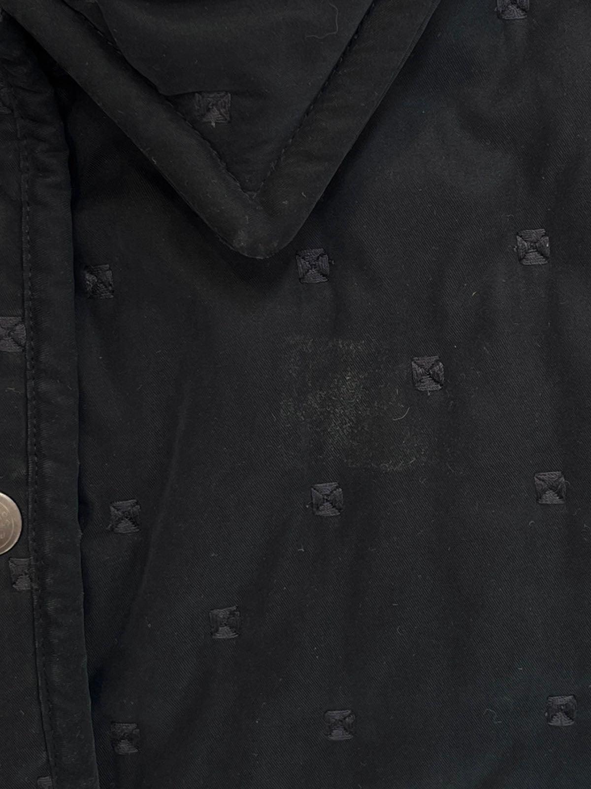 Serie Button Quilted Coat in Black