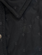 Serie Button Quilted Coat in Black