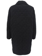 Serie Button Quilted Coat in Black