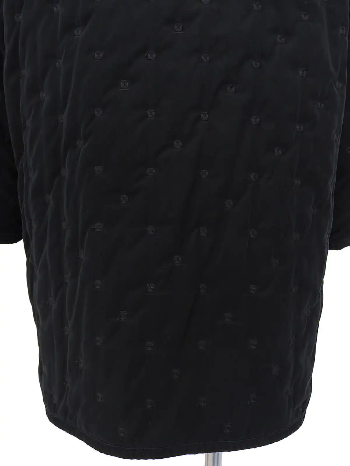Serie Button Quilted Coat in Black