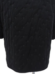 Serie Button Quilted Coat in Black