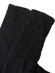 Serie Button Quilted Coat in Black