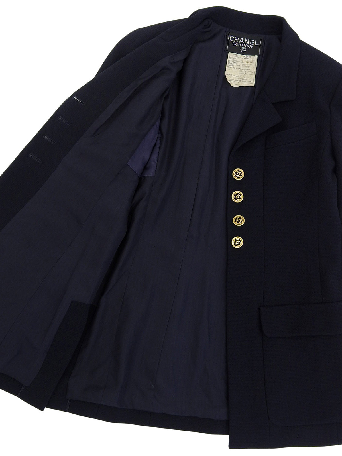 ウールCCマークボタンジャケット ネイビー