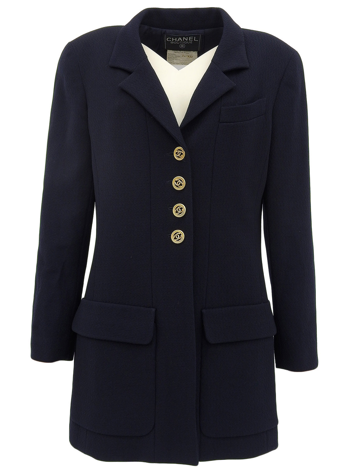 ウールCCマークボタンジャケット ネイビー