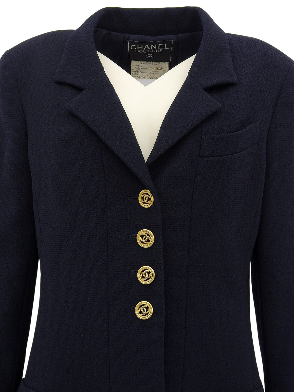 ウールCCマークボタンジャケット ネイビー