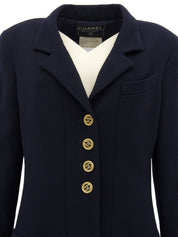 ウールCCマークボタンジャケット ネイビー