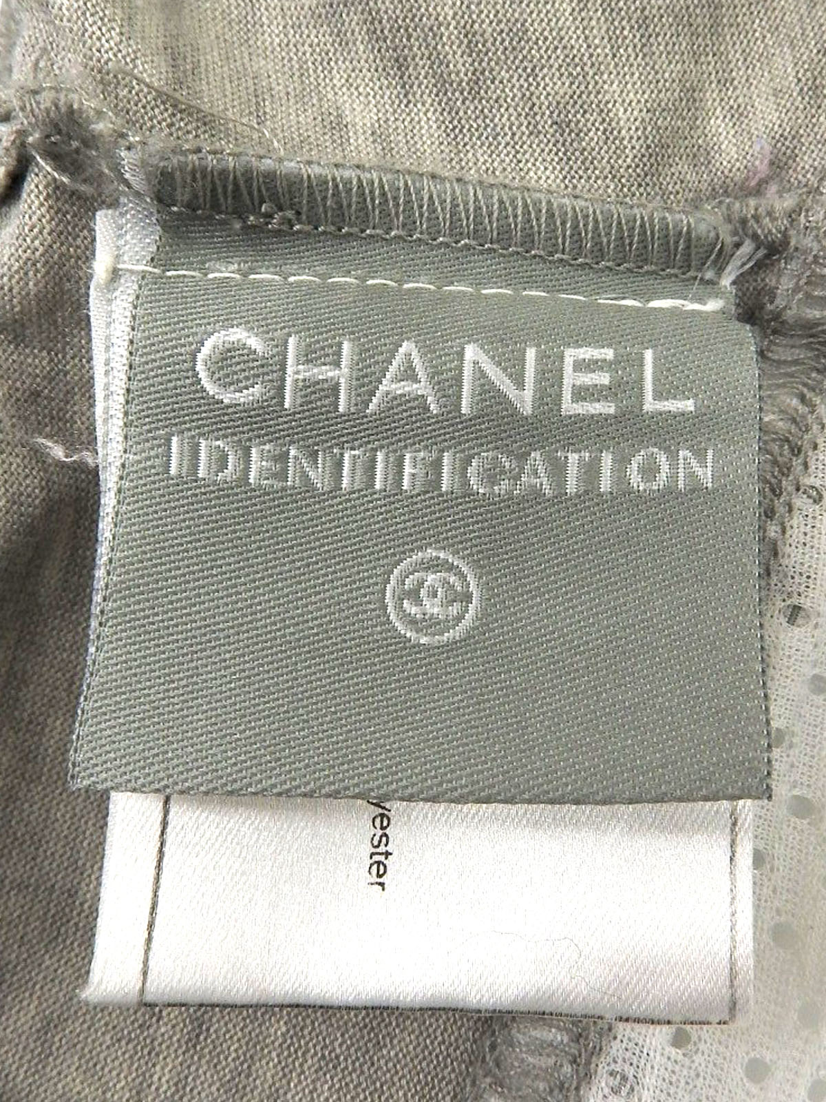 2004年製 メッシュデザインCCマークロゴノースリーブトップス グレー/ホワイト