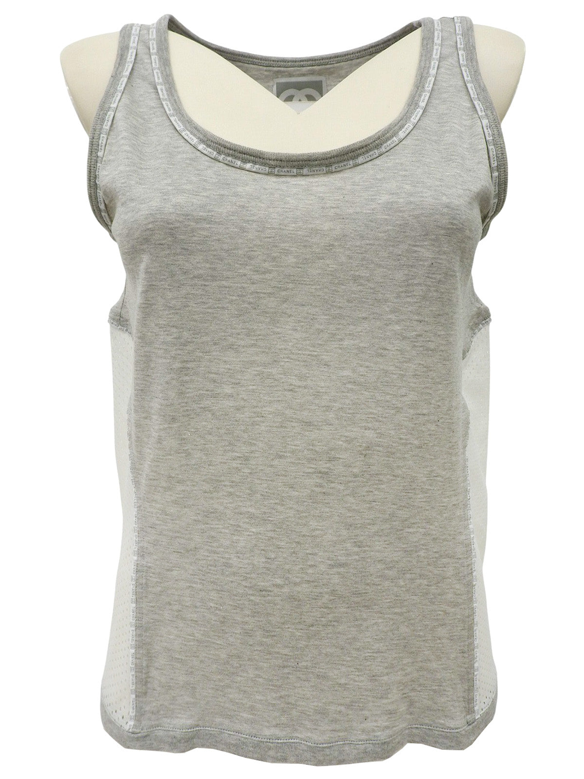 2004年製 メッシュデザインCCマークロゴノースリーブトップス グレー/ホワイト