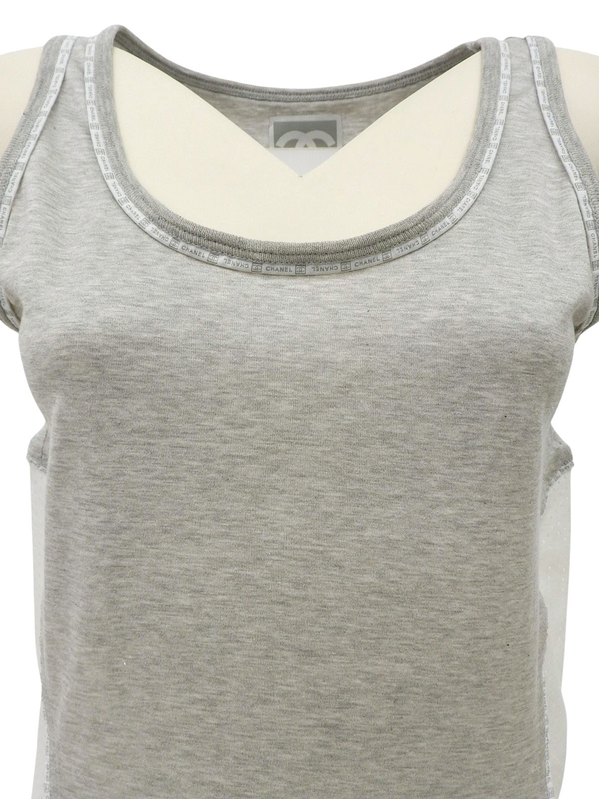 2004 网眼设计 CC 标志无袖上衣 灰/白色