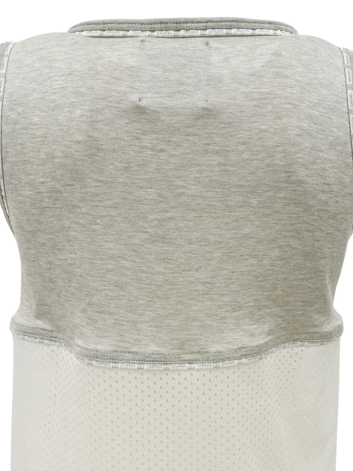 2004年製 メッシュデザインCCマークロゴノースリーブトップス グレー/ホワイト