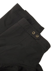 Cotton logo button short sleeve top in black