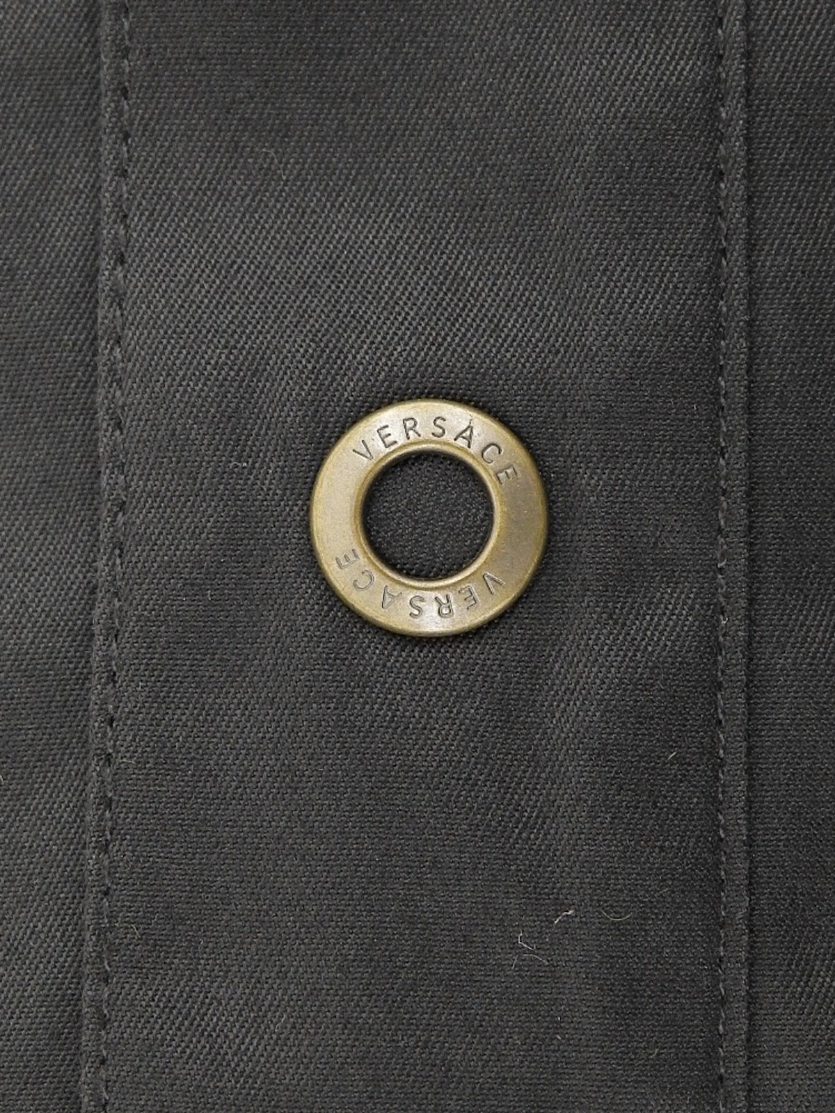 Cotton logo button short sleeve top in black