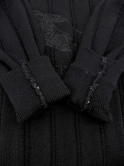 Logo Embroidered Knit Sweater in Black