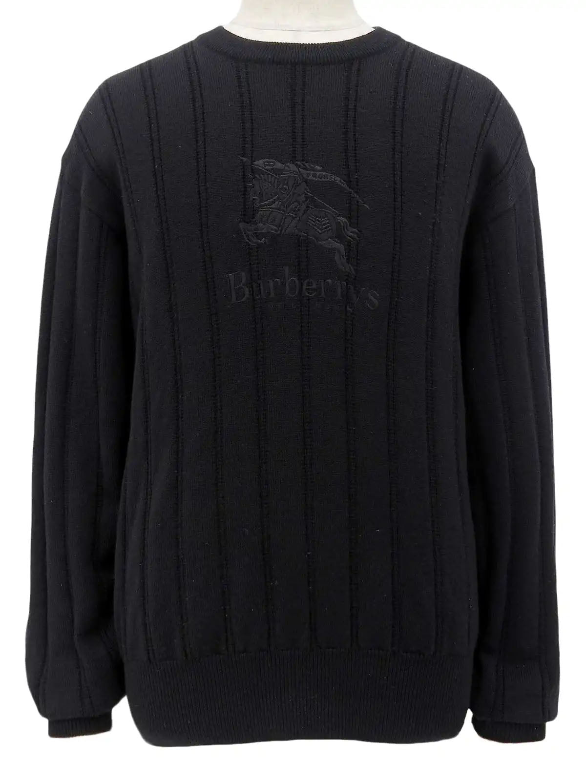 Logo Embroidered Knit Sweater in Black