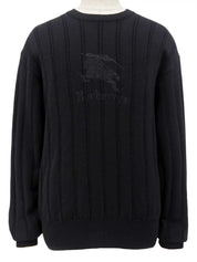Logo Embroidered Knit Sweater in Black