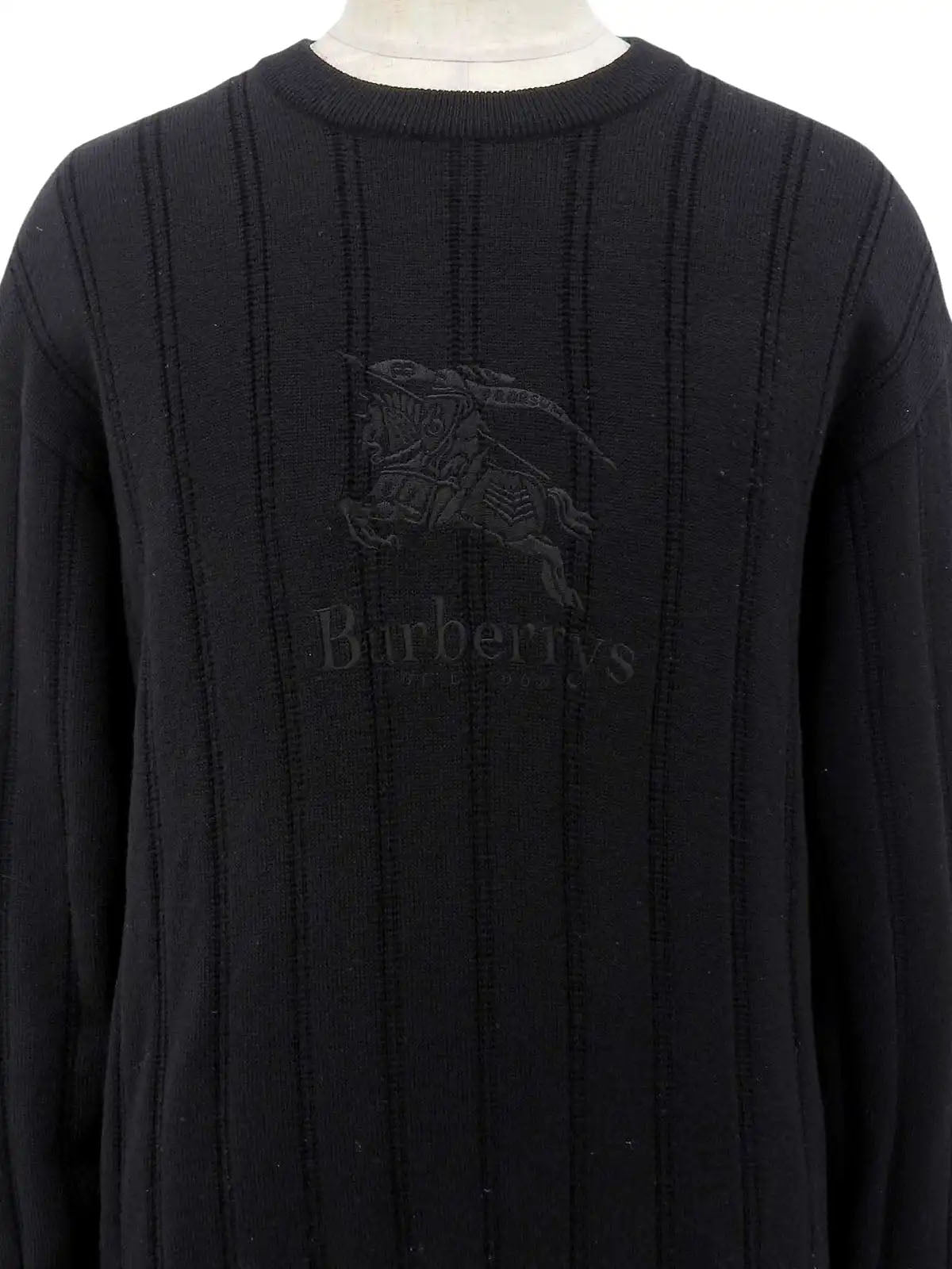 Logo Embroidered Knit Sweater in Black