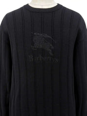 Logo Embroidered Knit Sweater in Black