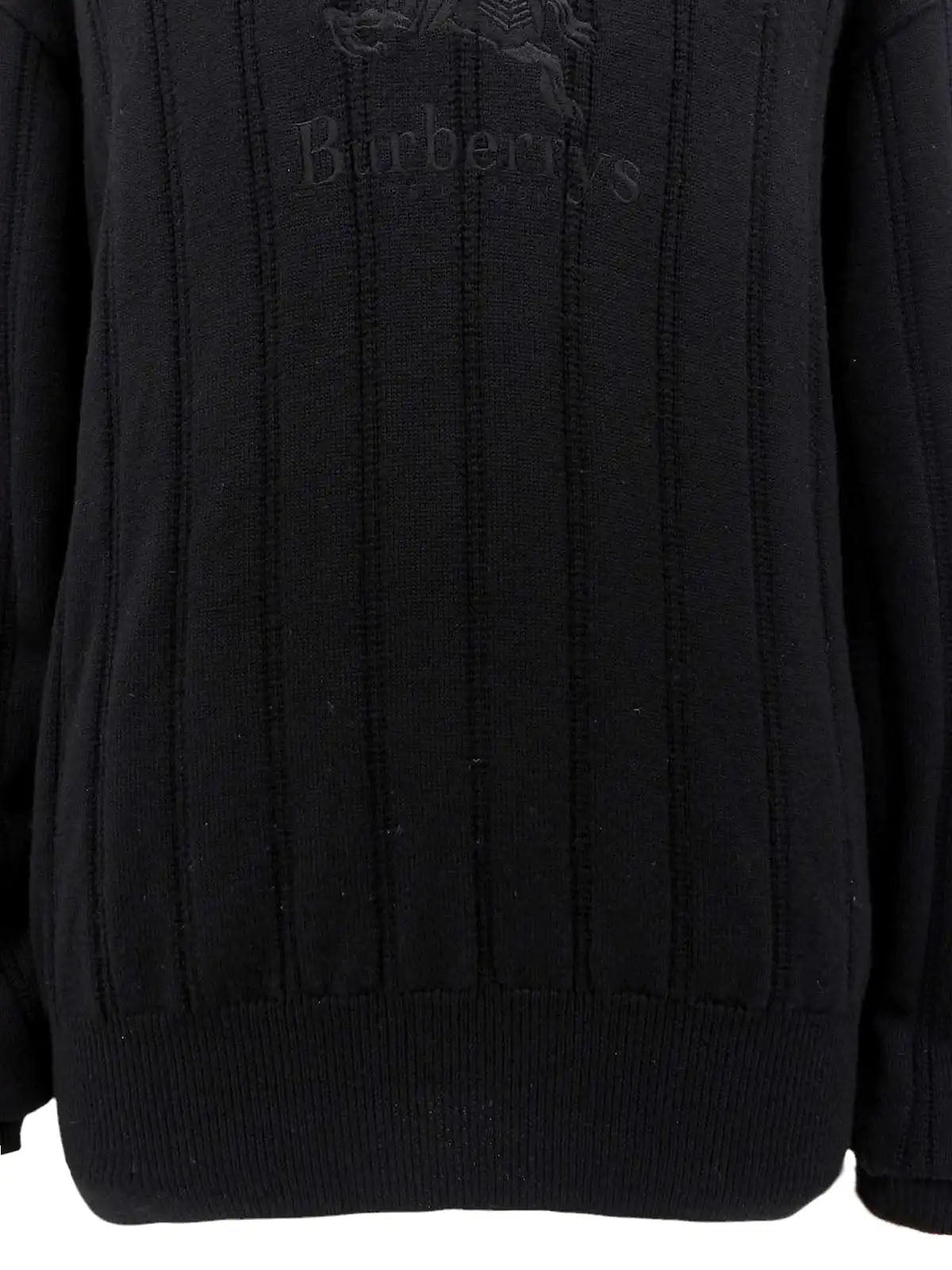 Logo Embroidered Knit Sweater in Black