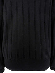 Logo Embroidered Knit Sweater in Black